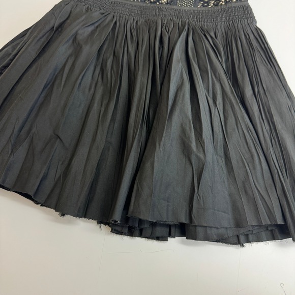 Free People One Dress Womens XS Black Lola Lace Mesh Mini Pleated Raw Edge Mixed - Picture 14 of 14